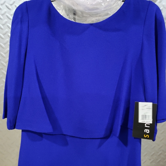 NWT SANGRIA cobalt blue dress with stunning overlay (10) - Picture 11 of 12